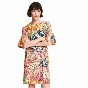 H&M Watercolor Print Dress - Short Flutter Sleeve - Size 12 - NWT!